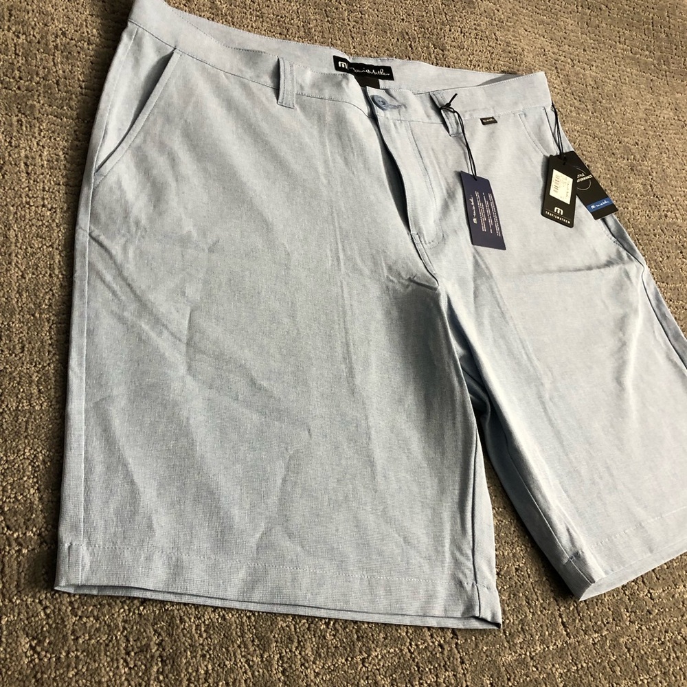 Travis Mathew Light Blue Flat Front Men's Shorts